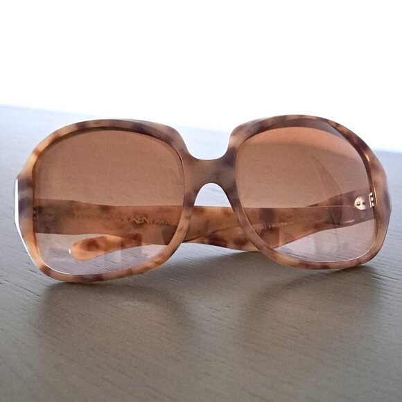 YVES SAINT LAURENT Vintage Sunglasses Large Tortoise Frames YSL Logo 80s - Picture 3 of 11